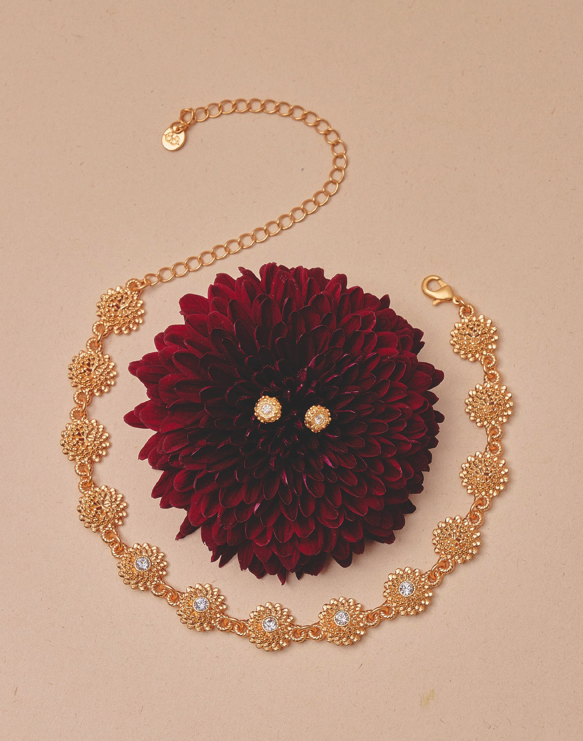 Chrysanthemum Choker & Stud Earrings Set