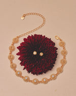 Chrysanthemum Choker & Stud Earrings Set