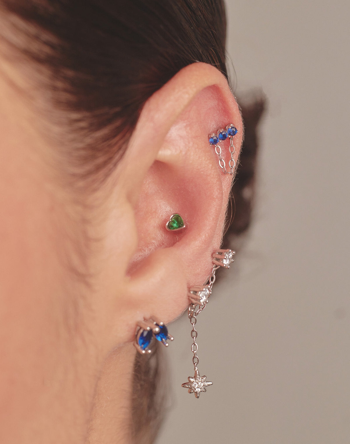 Aretes en Plata Zircón Sapphire