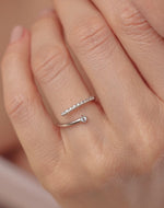 Twist Crystal 925 Sterling Silver Ring