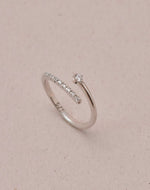 Twist Crystal 925 Sterling Silver Ring