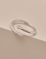Twist Crystal 925 Sterling Silver Ring