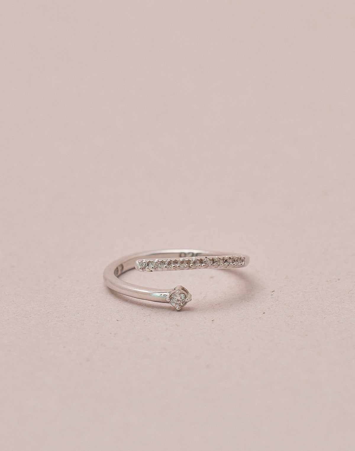 Twist Crystal 925 Sterling Silver Ring
