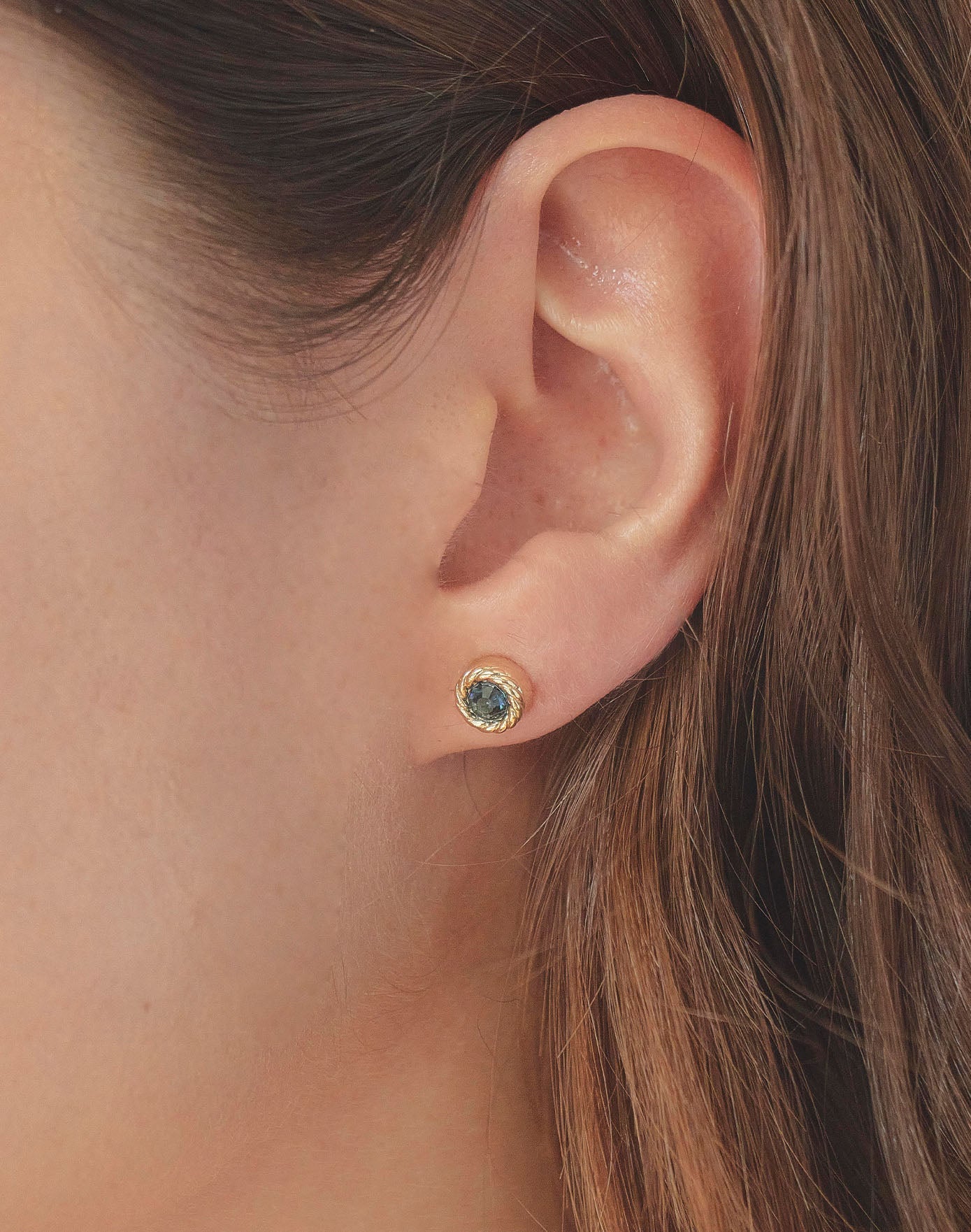 Deep Blue Crystal Stud Earrings