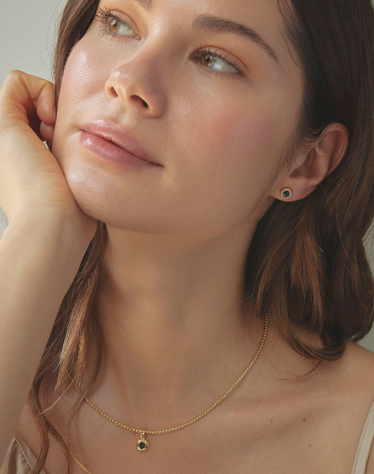 Deep Blue Crystal Stud Earrings