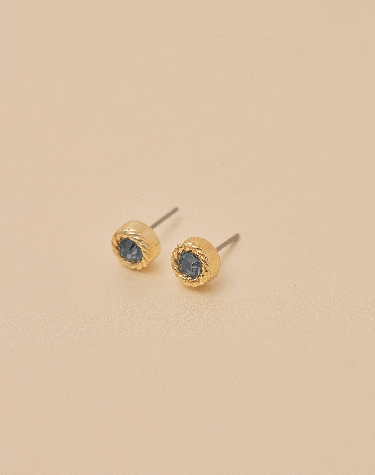 Deep Blue Crystal Stud Earrings