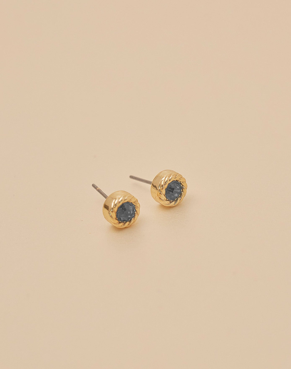 Deep Blue Crystal Stud Earrings