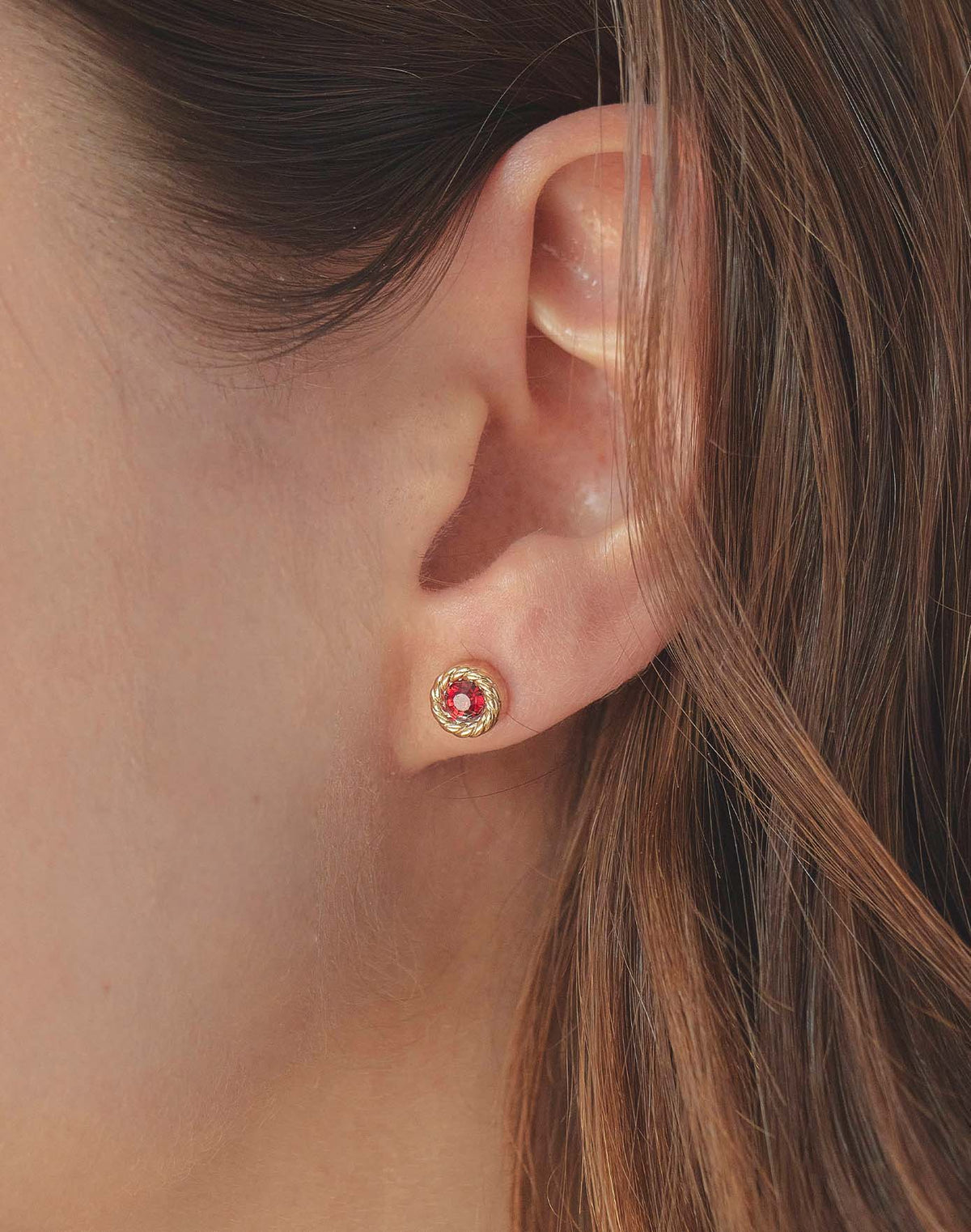 Cherry Crystal Stud Earrings