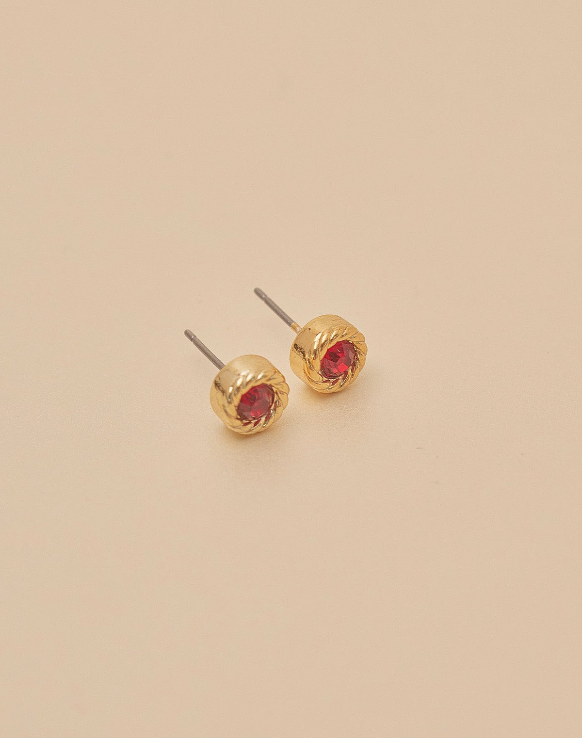 Cherry Crystal Stud Earrings
