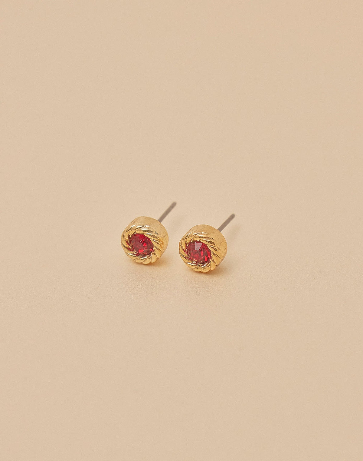 Cherry Crystal Stud Earrings