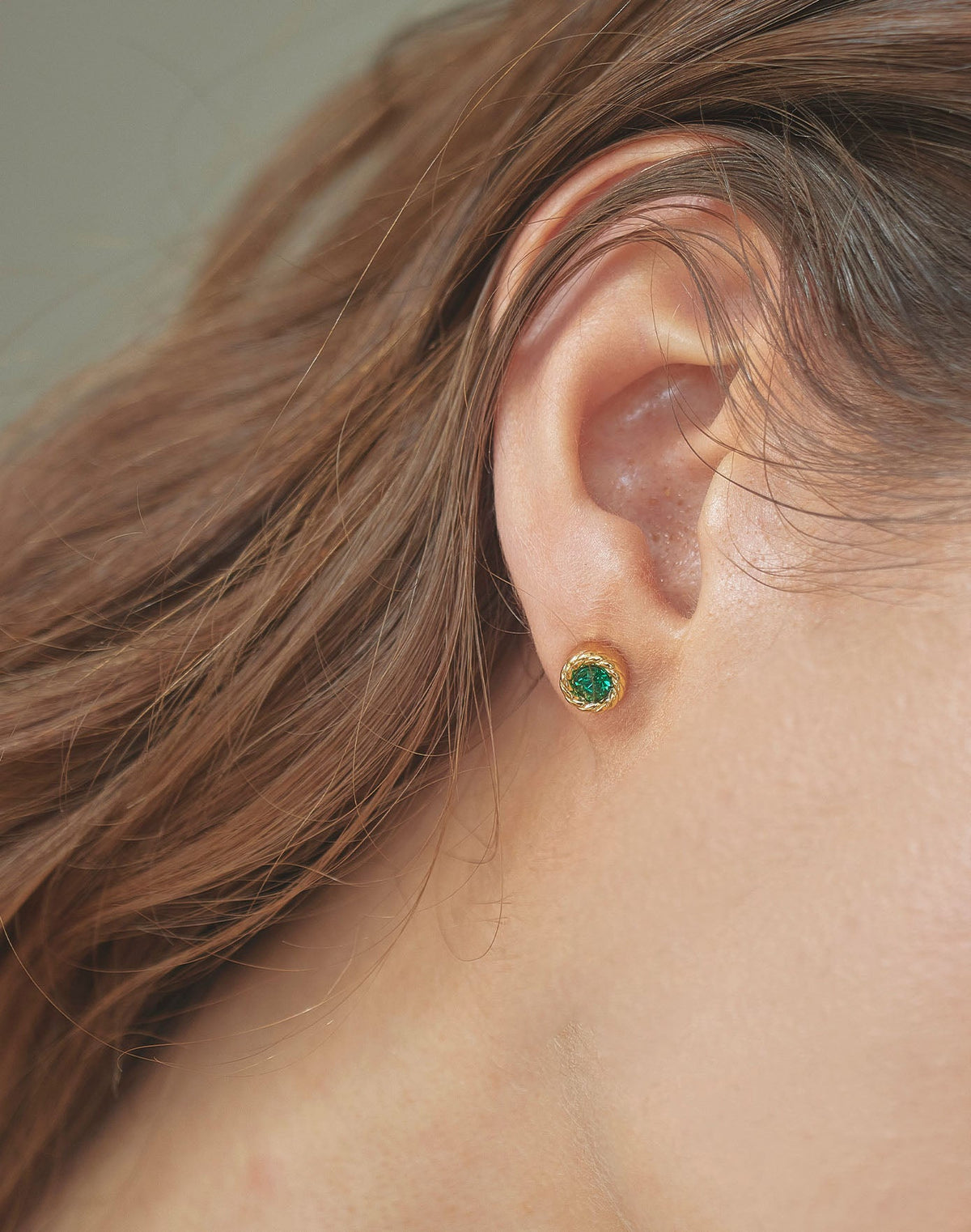 Aretes Cristal Verde Selva