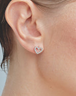 Aretes en Plata 925 Corazón Clear