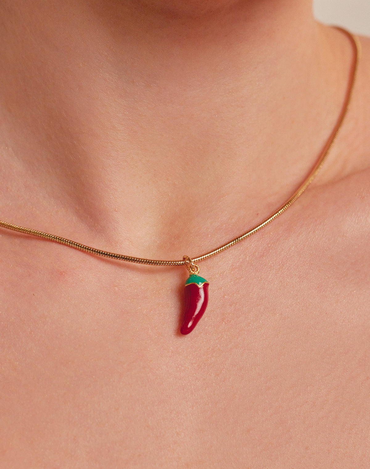 Hot Chili Stud Earrings & Necklace Set