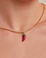 Hot Chili Stud Earrings & Necklace Set