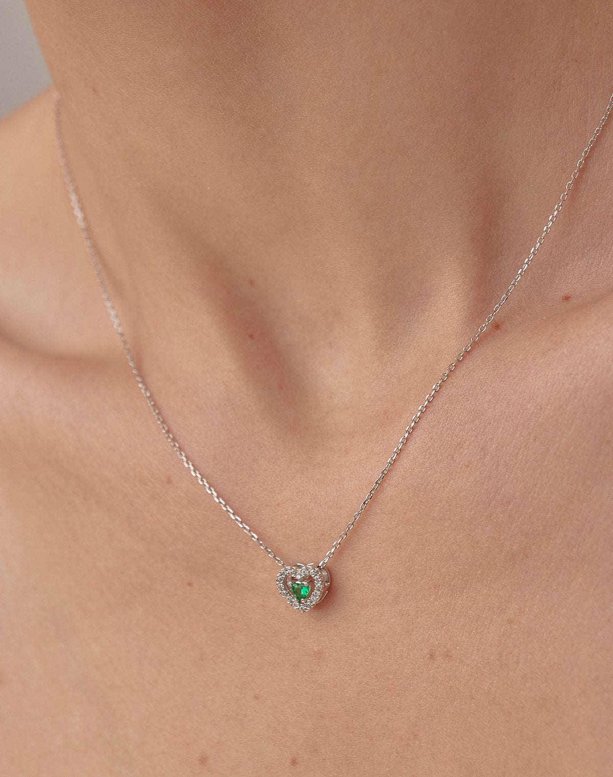 Emerald Love 925 Sterling Silver Necklace