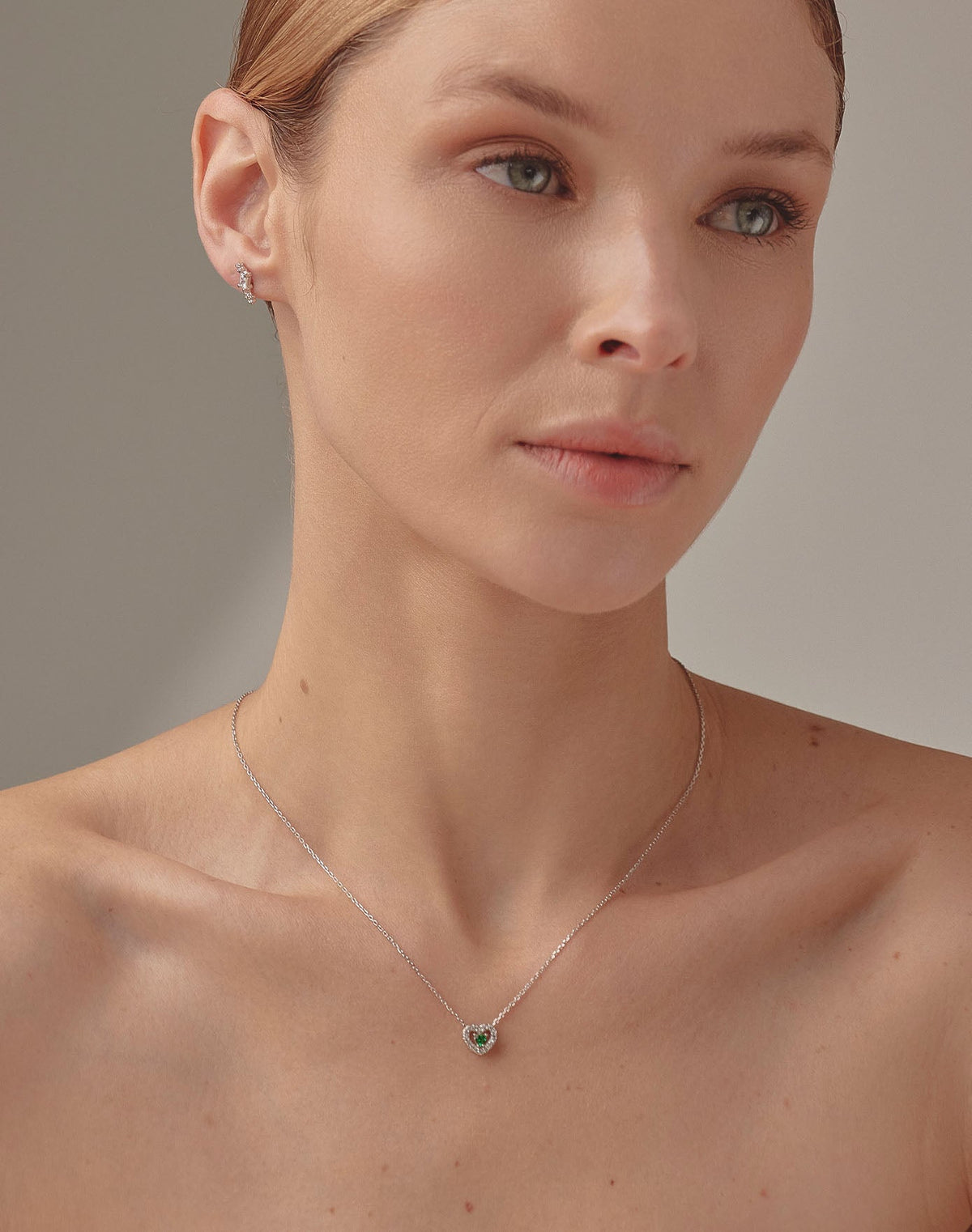 Emerald Love 925 Sterling Silver Necklace