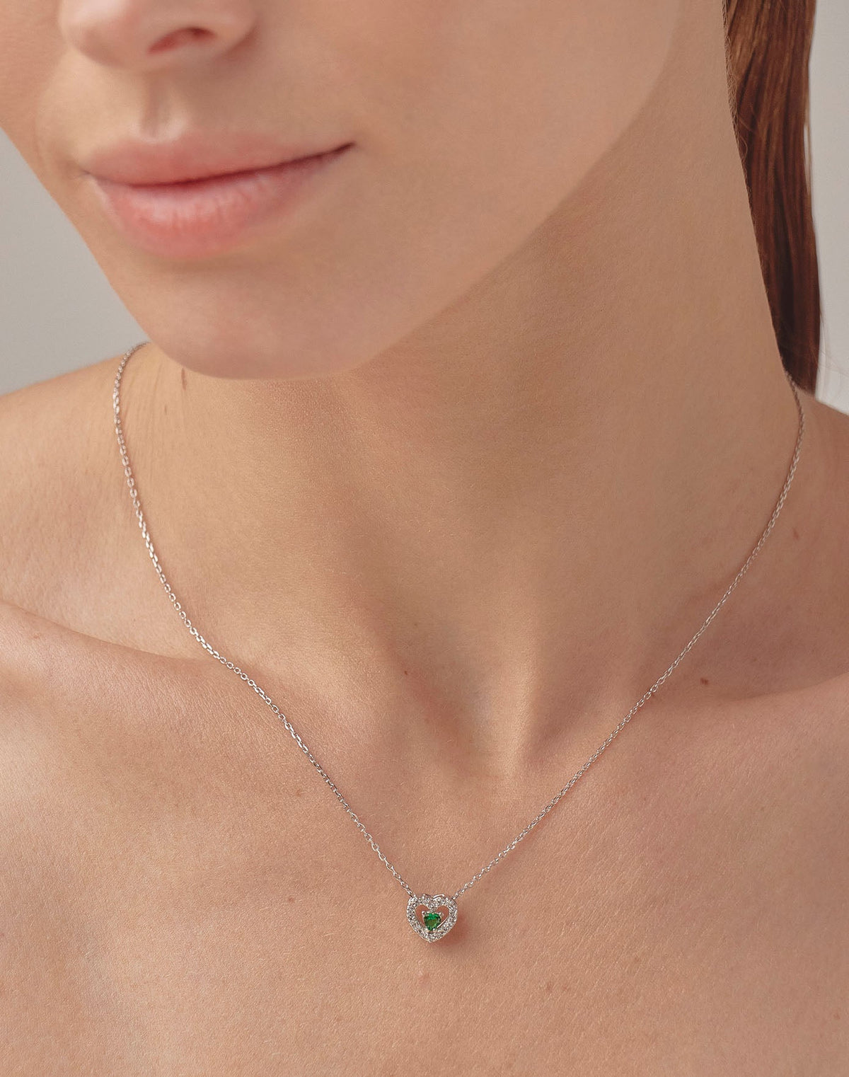 Emerald Love 925 Sterling Silver Necklace