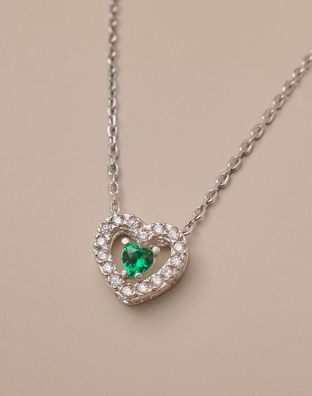 Emerald Love 925 Sterling Silver Necklace