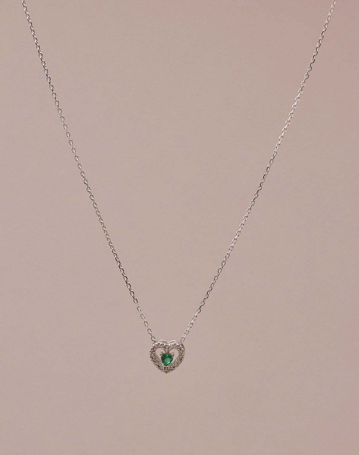 Emerald Love 925 Sterling Silver Necklace