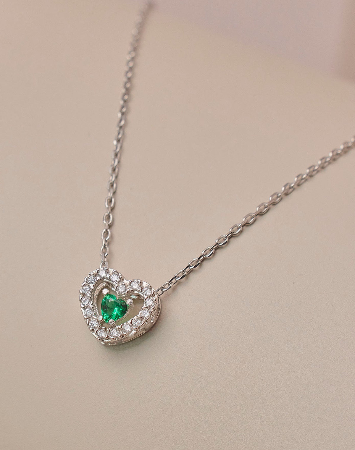 Emerald Love 925 Sterling Silver Necklace
