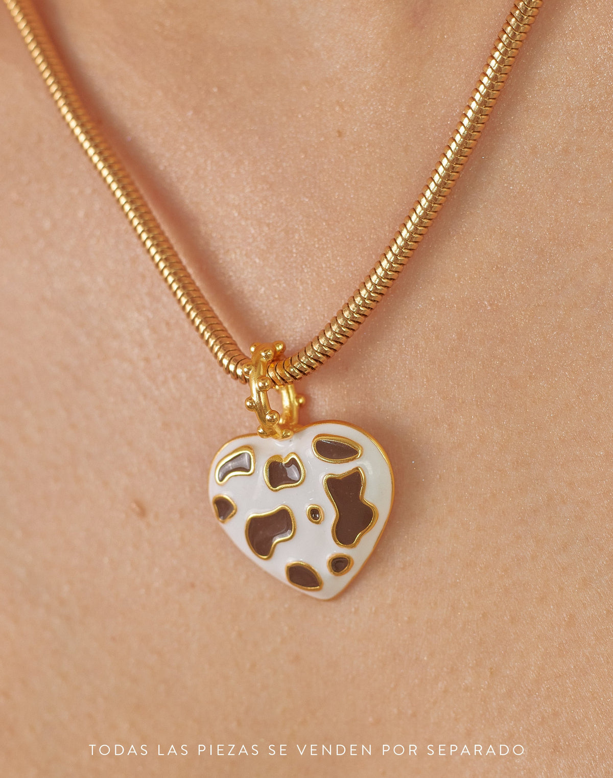 Maxi Cow-Print Heart Charm