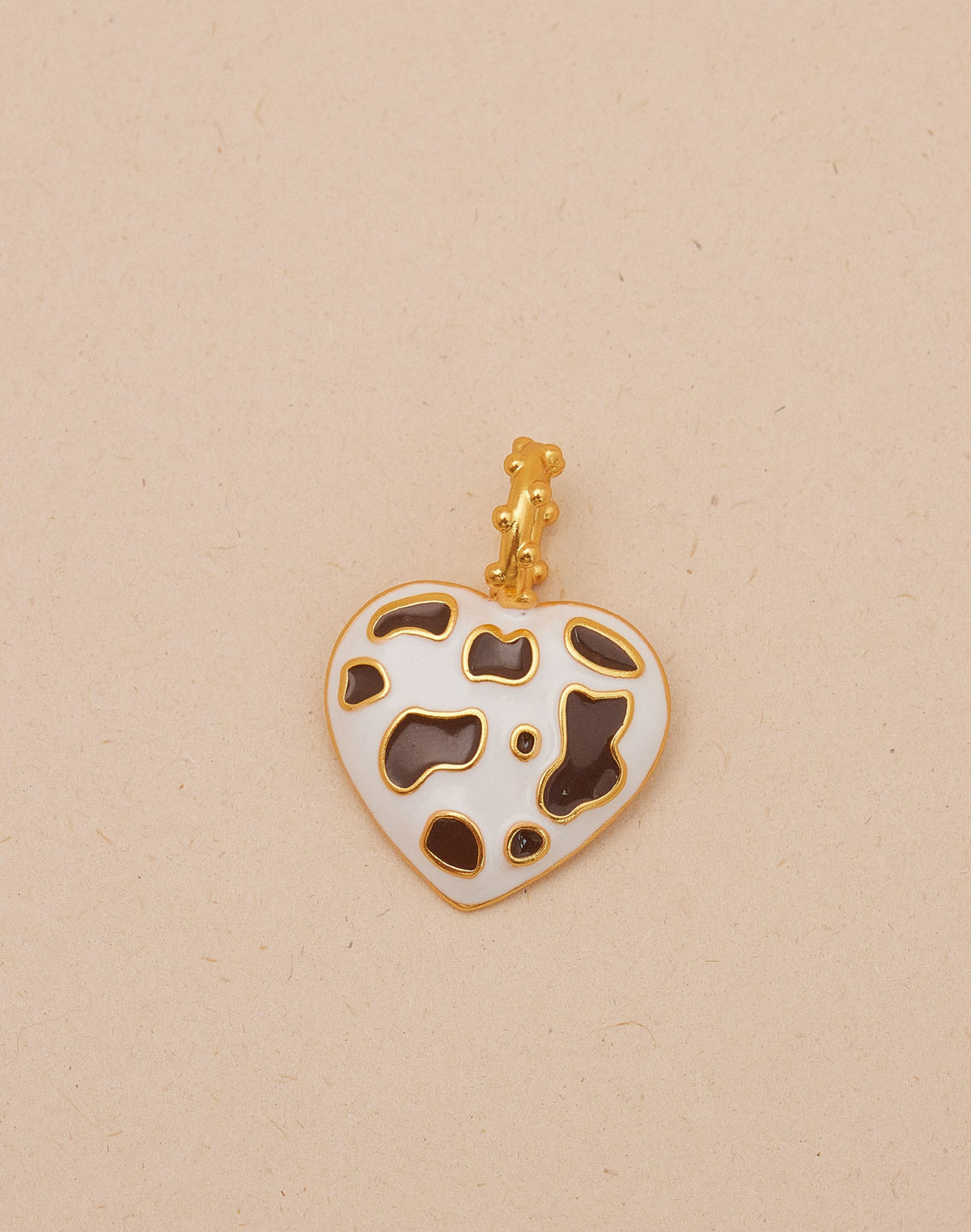 Maxi Cow-Print Heart Charm