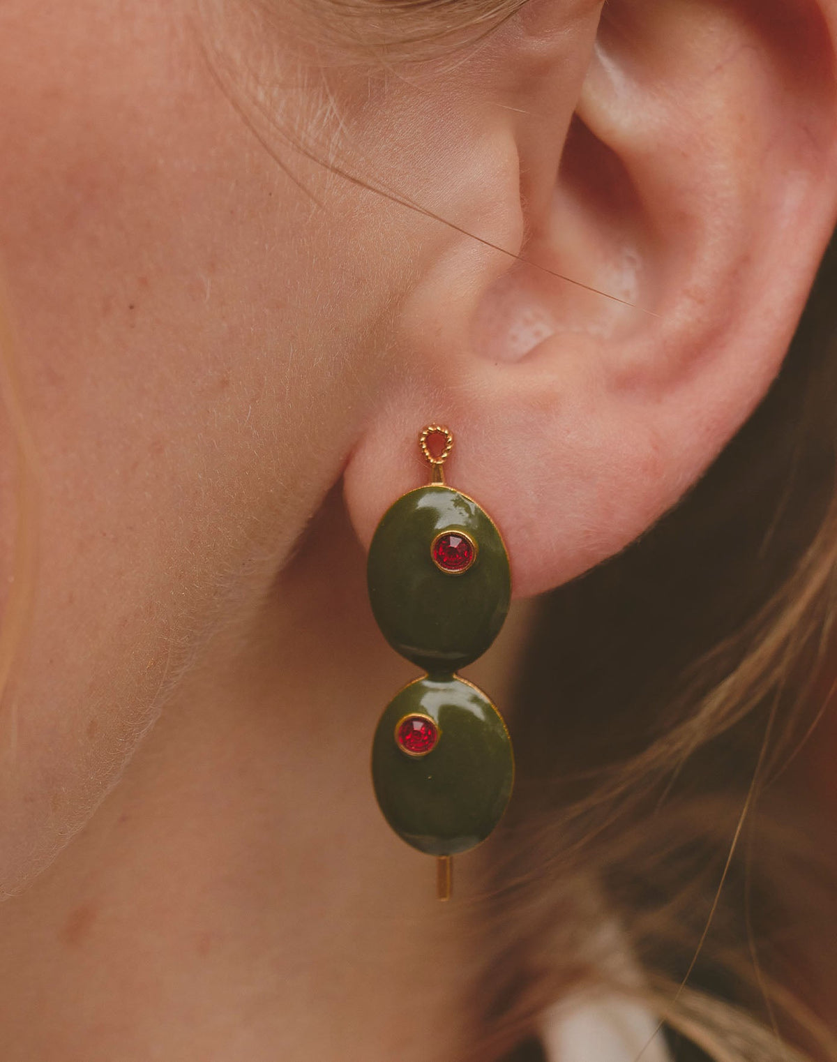 Olive Drop Earrings