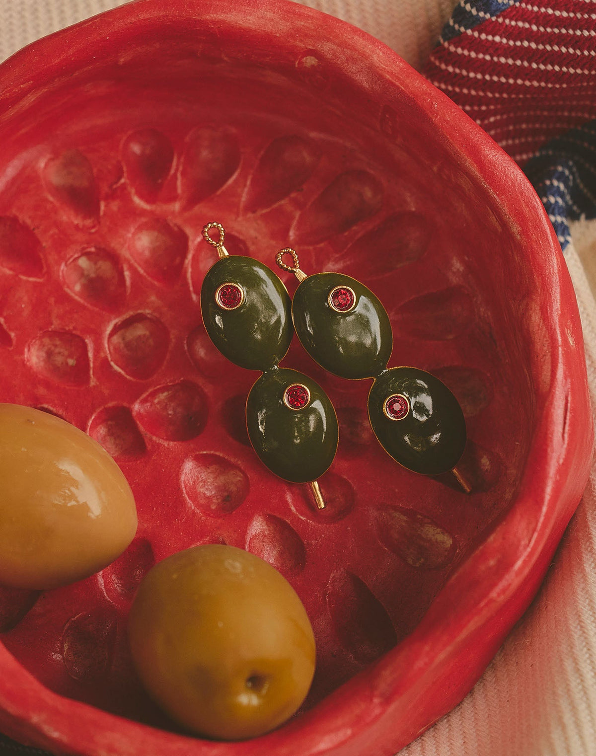 Olive Drop Earrings