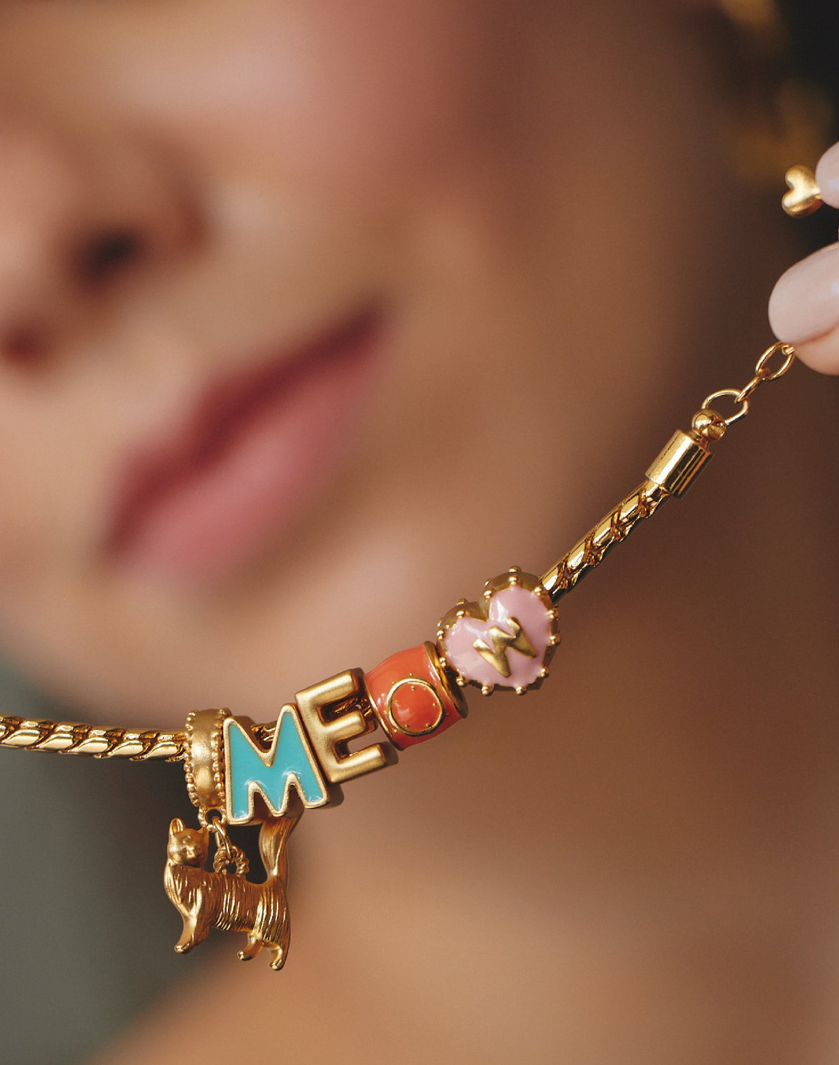 Meow Cat Charm Bracelet