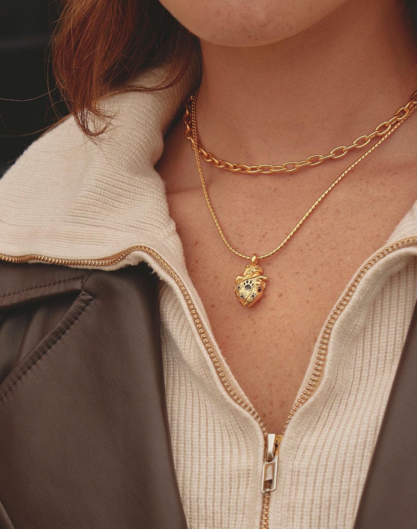 2-piece Heart Necklace Set