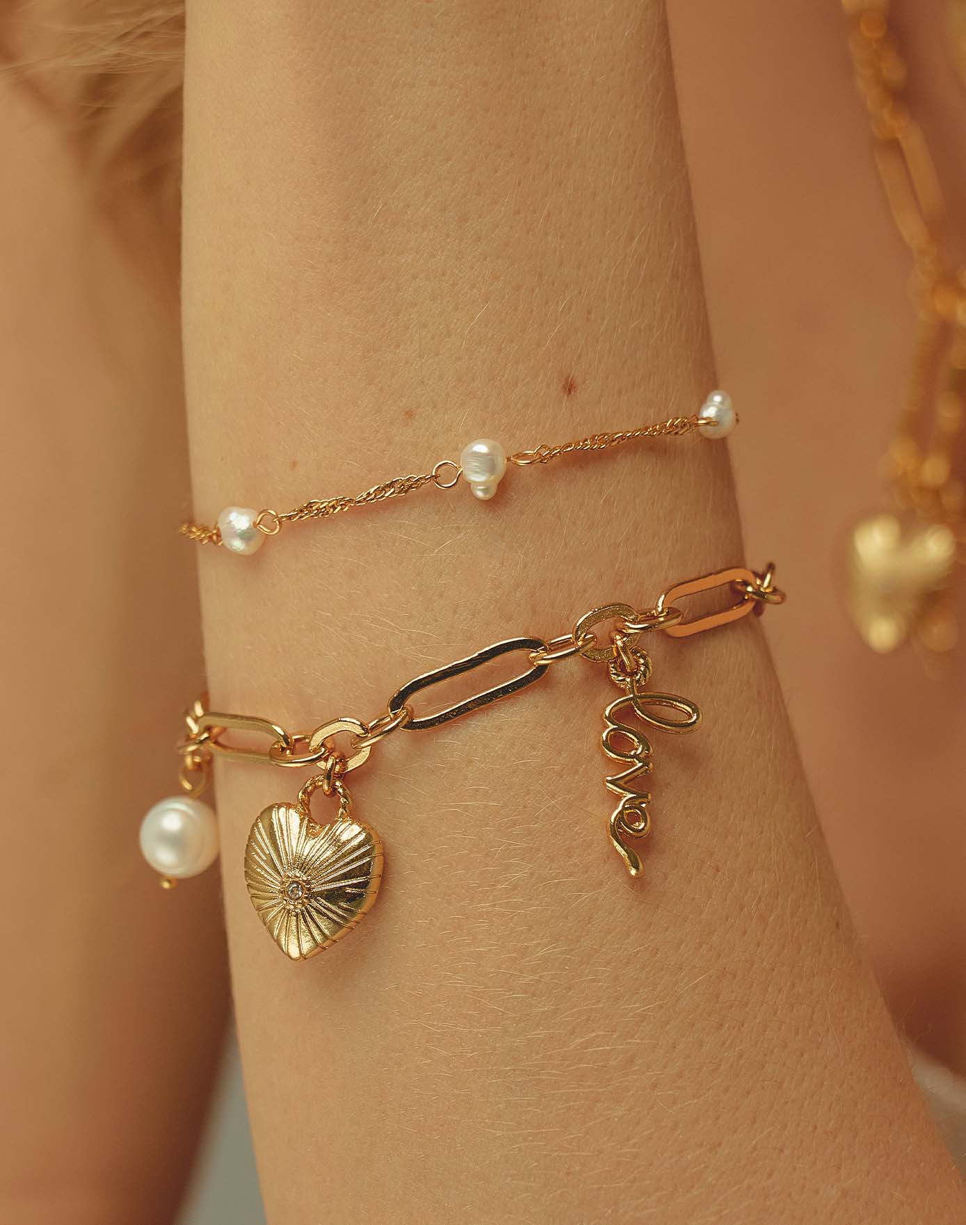 Set de 2 Pulseras Love