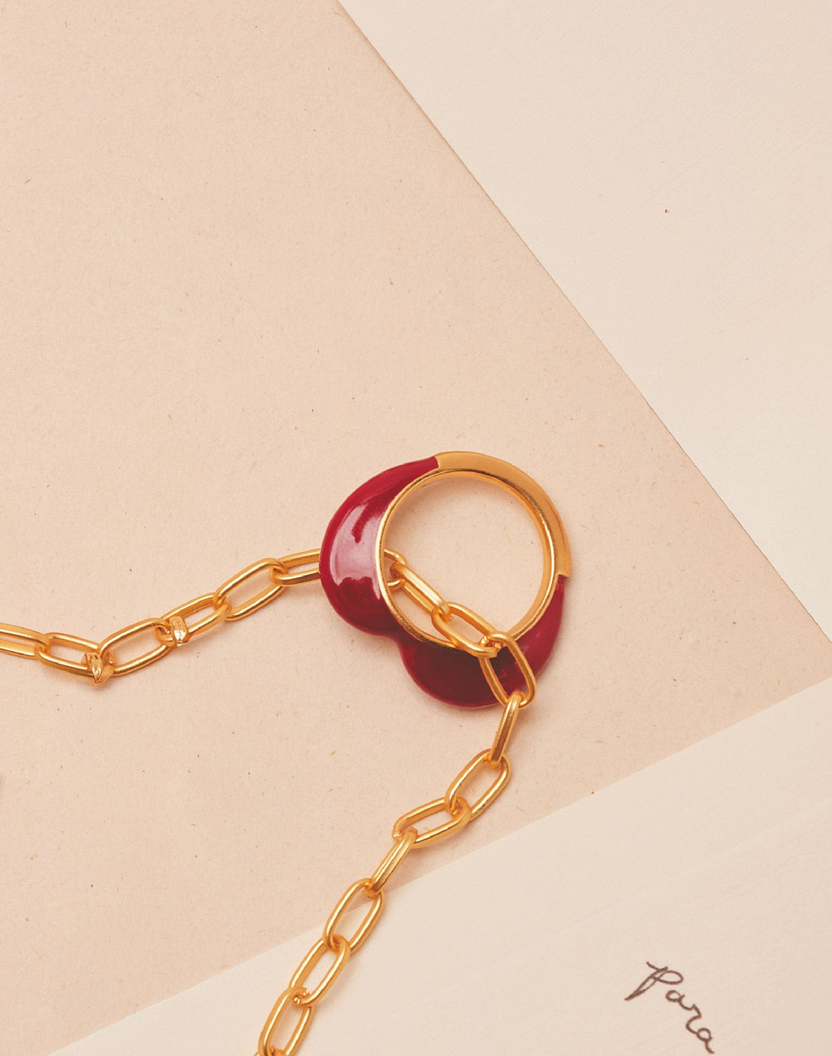 Set of 3 Melon Heart Rings