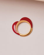 Set of 3 Melon Heart Rings