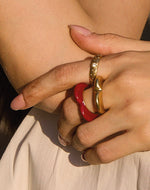 Set of 3 Melon Heart Rings