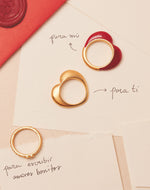 Set of 3 Melon Heart Rings