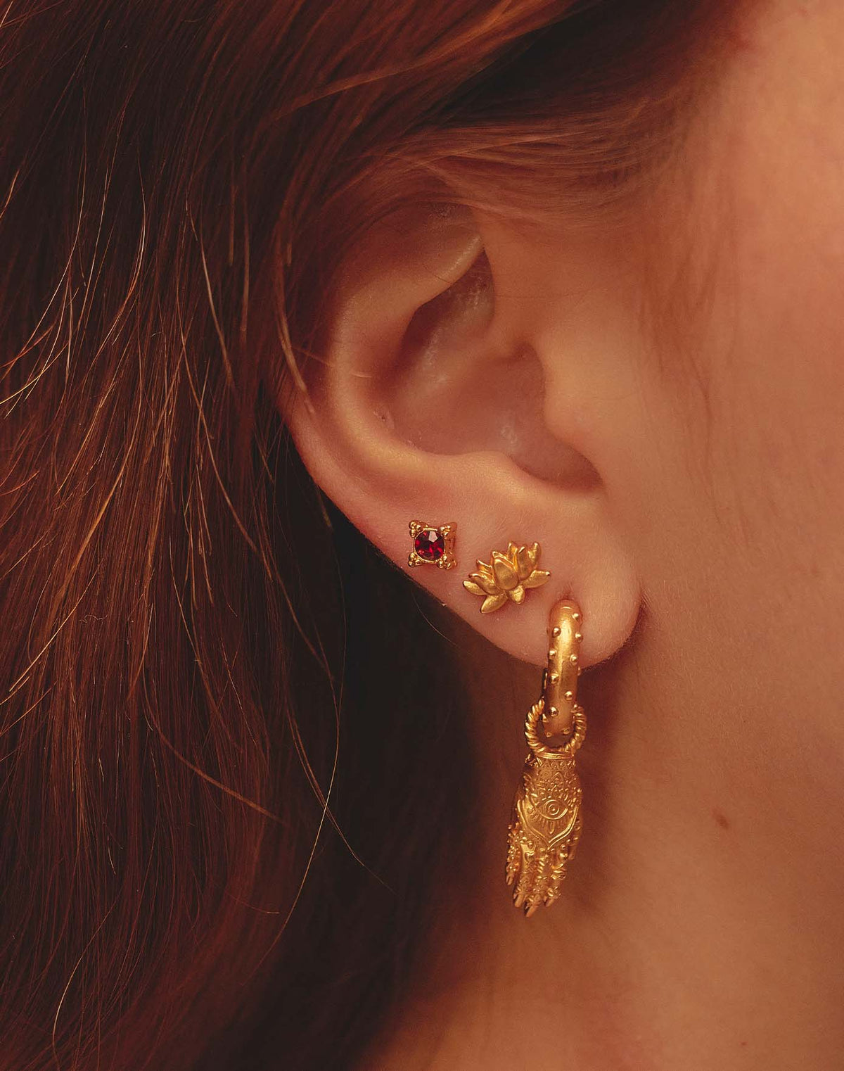 Set de 3 Aretes Lotus