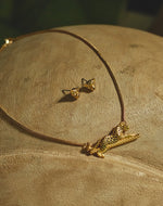 Jaguar Stud Earrings & Necklace Set
