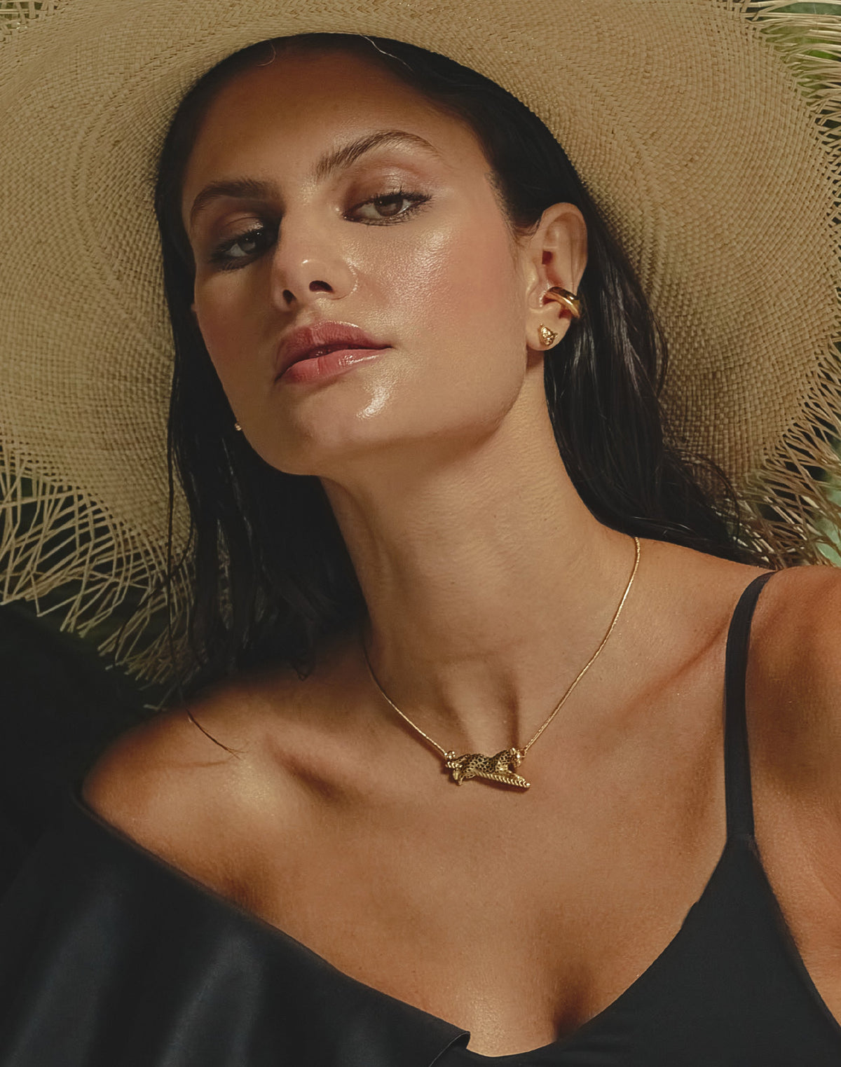 Jaguar Stud Earrings & Necklace Set