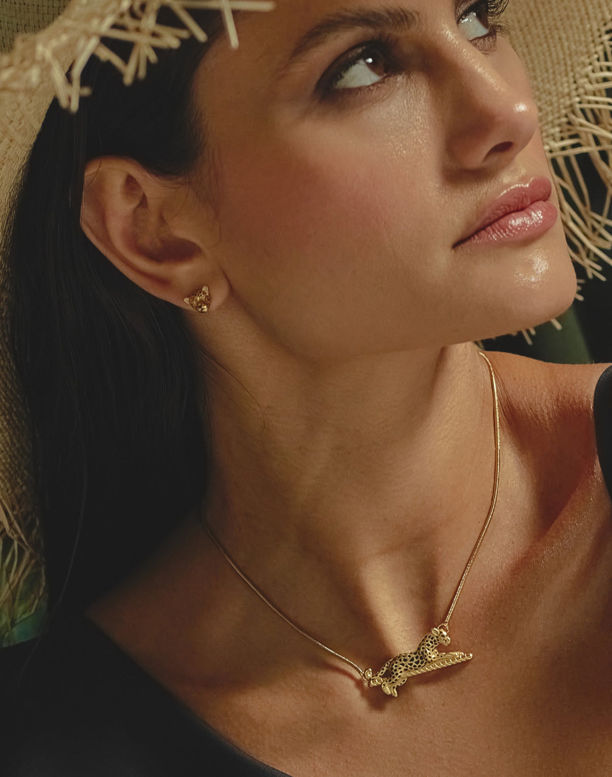 Jaguar Stud Earrings & Necklace Set