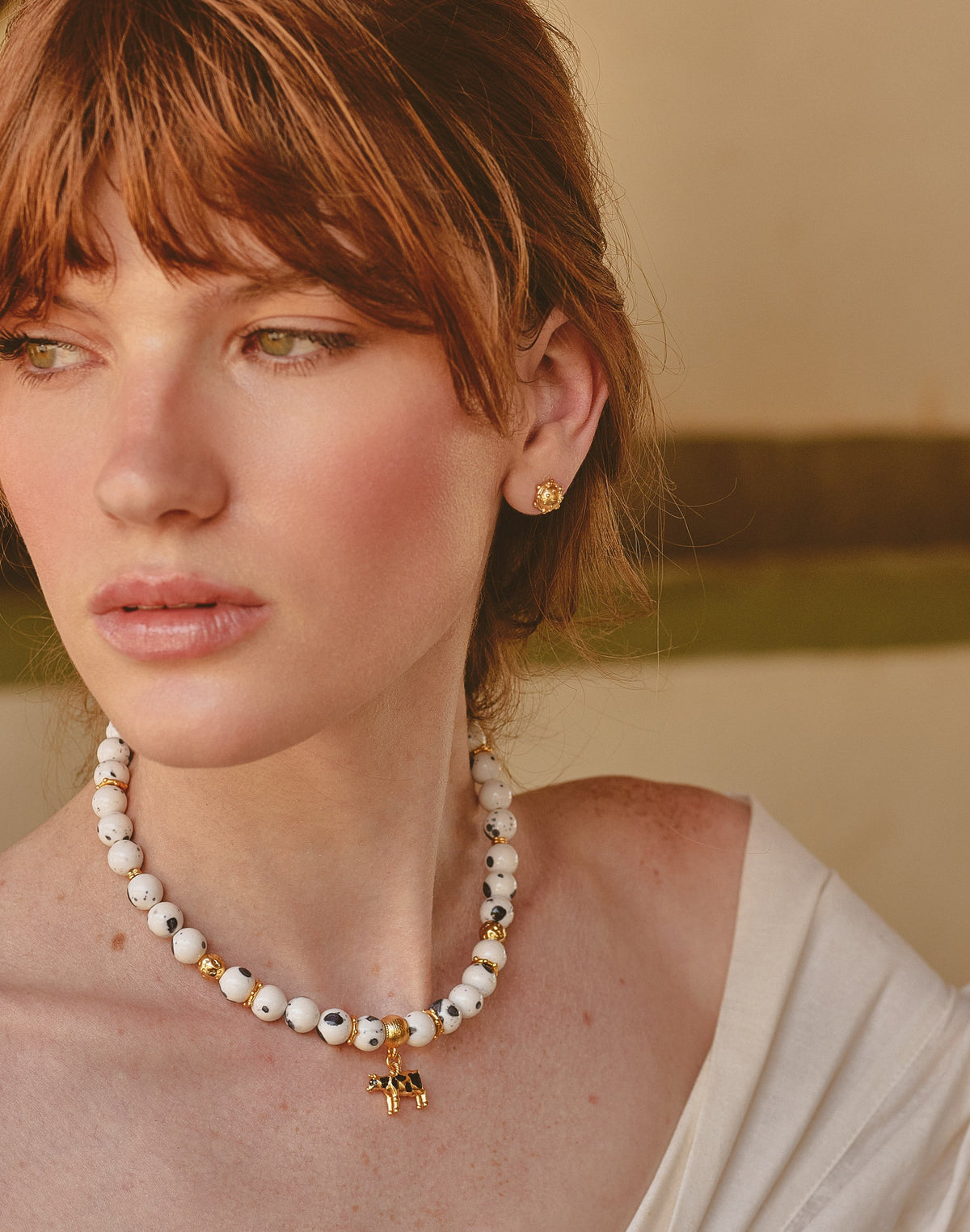 Cow Necklace and Earrings Set