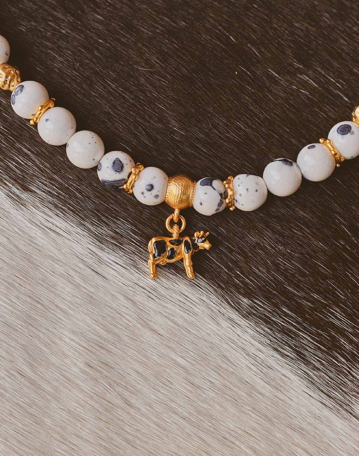 Cow Necklace and Earrings Set