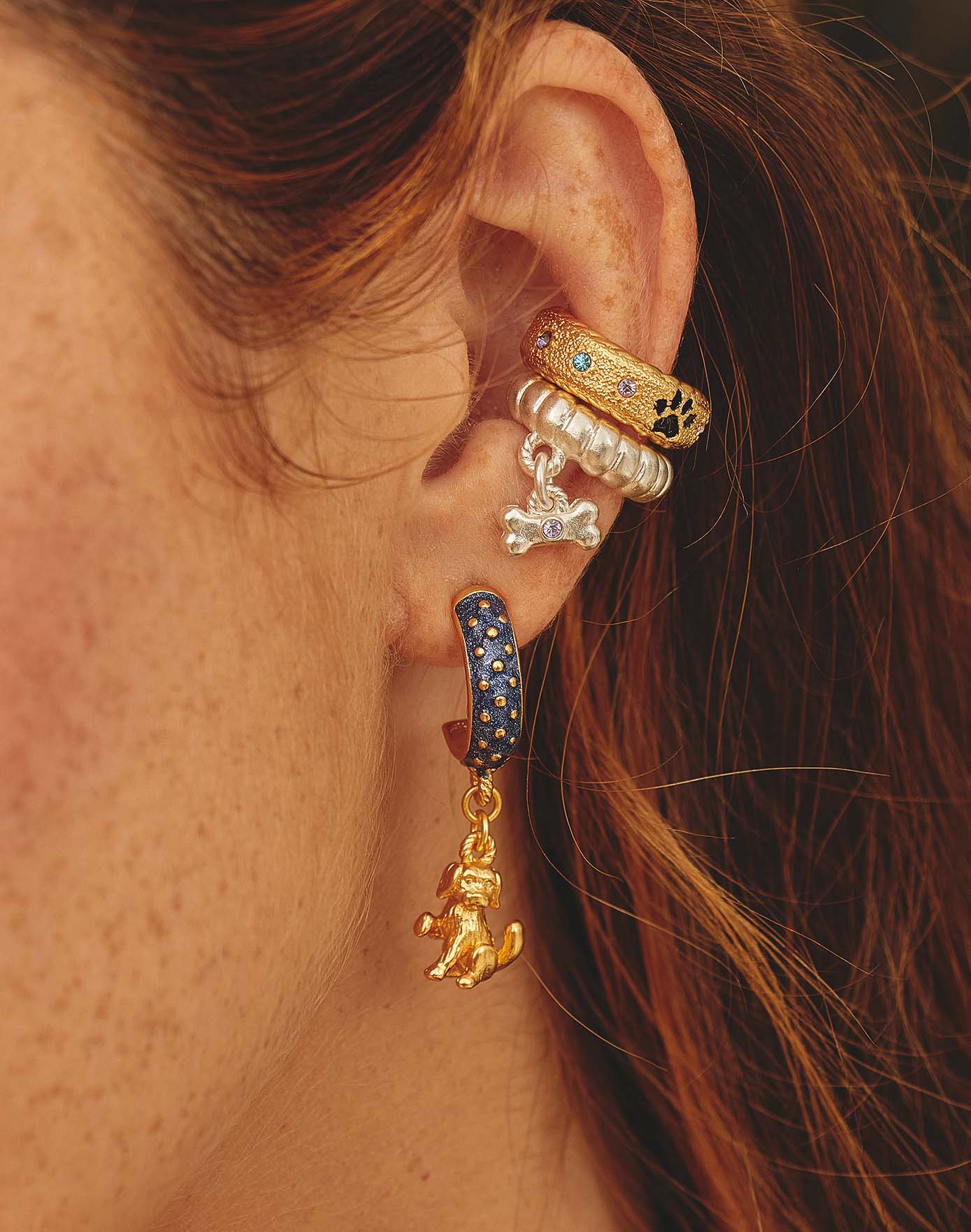 Set de Earcuffs + Candongas Dog